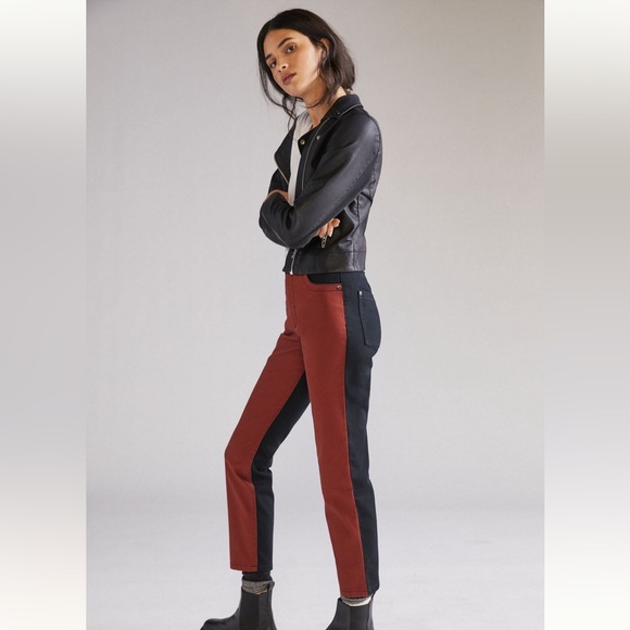 Maeve Colorblock straight jeans - Picture 1 of 9